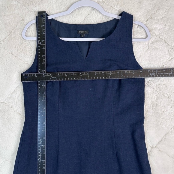 Talbots size 2 embroidered fish swim along beautifully textured sheath dress - Picture 8 of 10